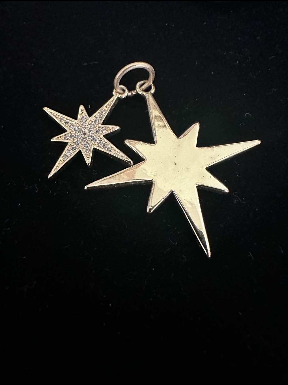 Silver Starburst Double Pendant - Silver Tone